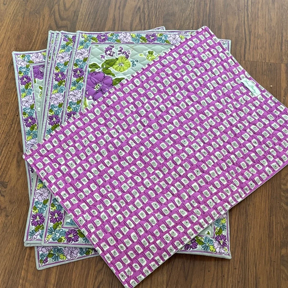 Vera Bradley Floral Quilted Placemats and Napkins Set of 6